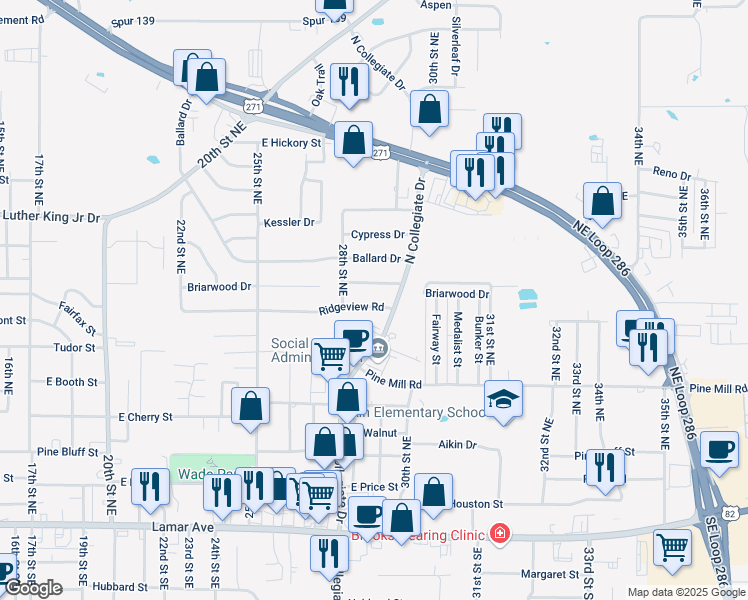 map of restaurants, bars, coffee shops, grocery stores, and more near 2855 Ridgeview Road in Paris
