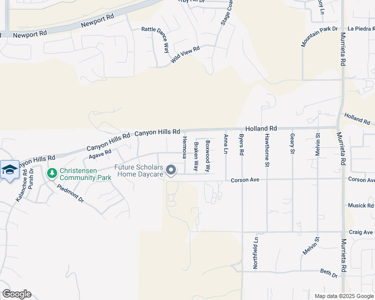 map of restaurants, bars, coffee shops, grocery stores, and more near 36685 Hermosa in Lake Elsinore