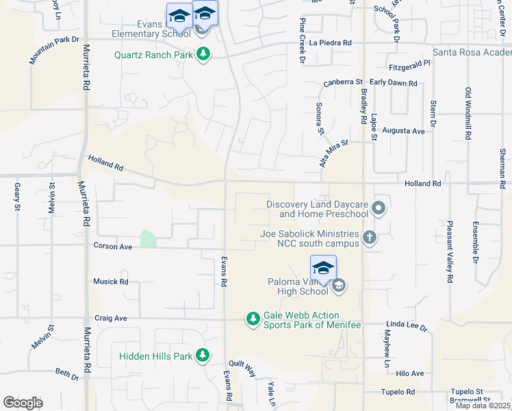 map of restaurants, bars, coffee shops, grocery stores, and more near 26574 Nebula Court in Menifee