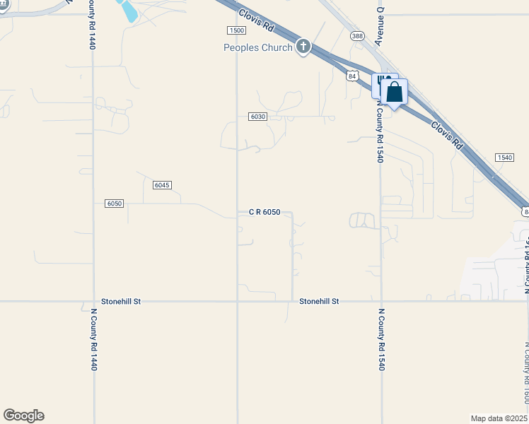 map of restaurants, bars, coffee shops, grocery stores, and more near C R 6050 in Shallowater