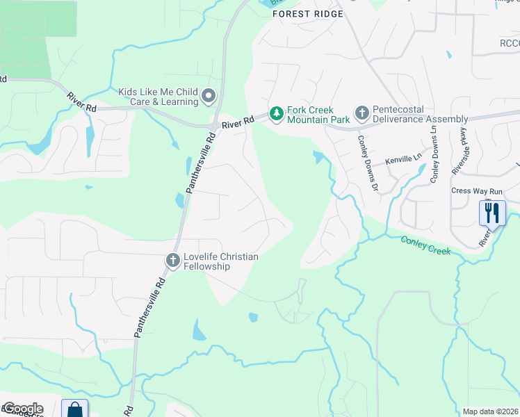 map of restaurants, bars, coffee shops, grocery stores, and more near 2845 Cedar Trace Drive in Ellenwood