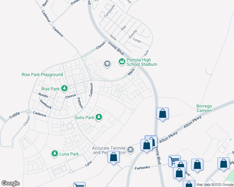 map of restaurants, bars, coffee shops, grocery stores, and more near 208 Zawn in Irvine