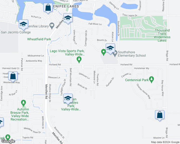 map of restaurants, bars, coffee shops, grocery stores, and more near 31035 Fairhill Court in Menifee