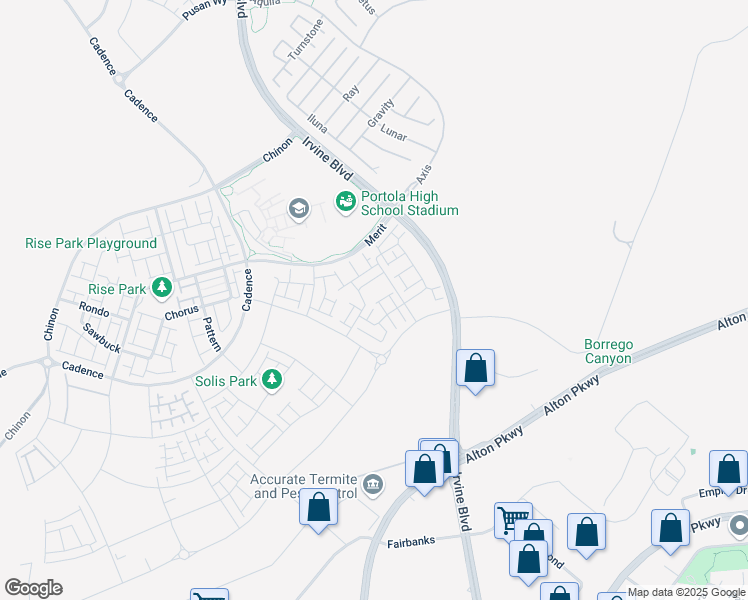 map of restaurants, bars, coffee shops, grocery stores, and more near 131 Restore in Irvine