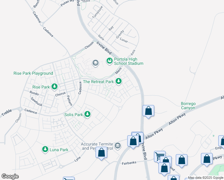 map of restaurants, bars, coffee shops, grocery stores, and more near 127 Biome in Irvine