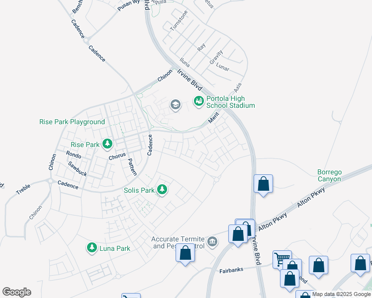 map of restaurants, bars, coffee shops, grocery stores, and more near 116 Zawn in Irvine