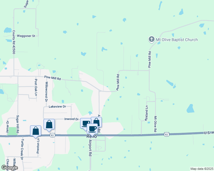 map of restaurants, bars, coffee shops, grocery stores, and more near 6725 Pine Mill Road in Reno