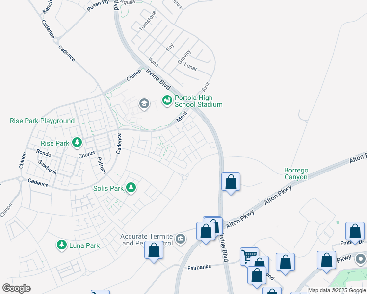 map of restaurants, bars, coffee shops, grocery stores, and more near 127 Restore in Irvine