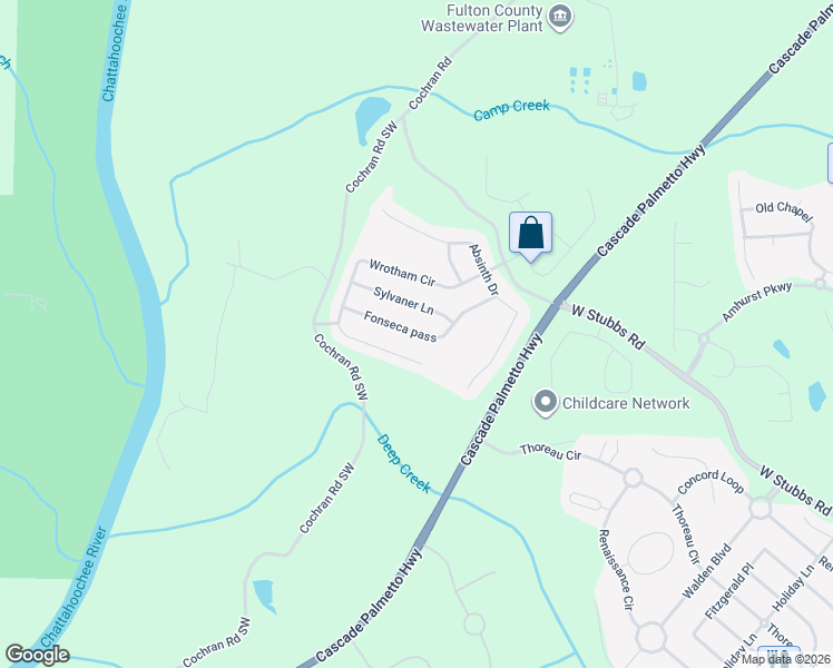 map of restaurants, bars, coffee shops, grocery stores, and more near 3298 Fonseca pass in Atlanta