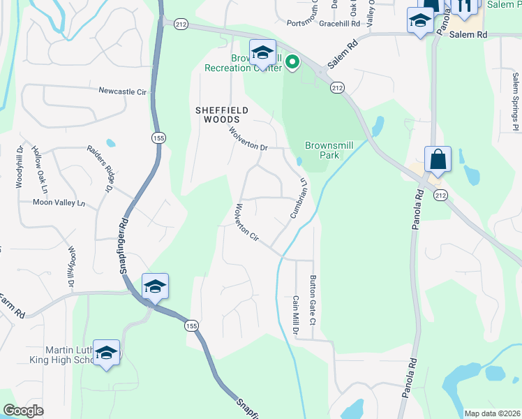 map of restaurants, bars, coffee shops, grocery stores, and more near 3852 Vine Stone Drive in Stonecrest