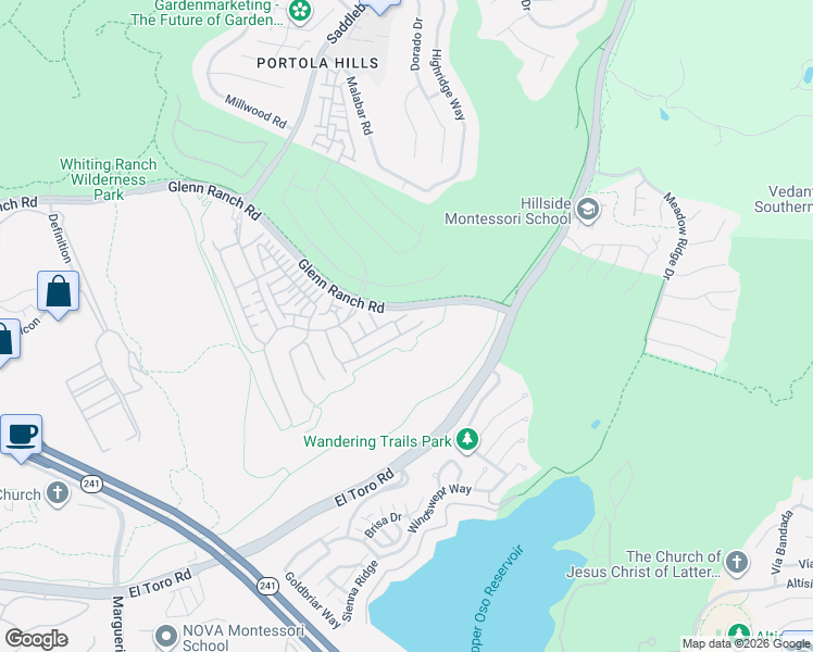 map of restaurants, bars, coffee shops, grocery stores, and more near 1883 Aliso Canyon Drive in Lake Forest