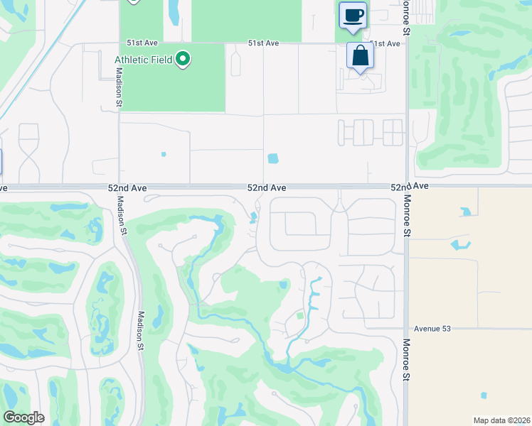 map of restaurants, bars, coffee shops, grocery stores, and more near 52285 Shining Star Lane in La Quinta