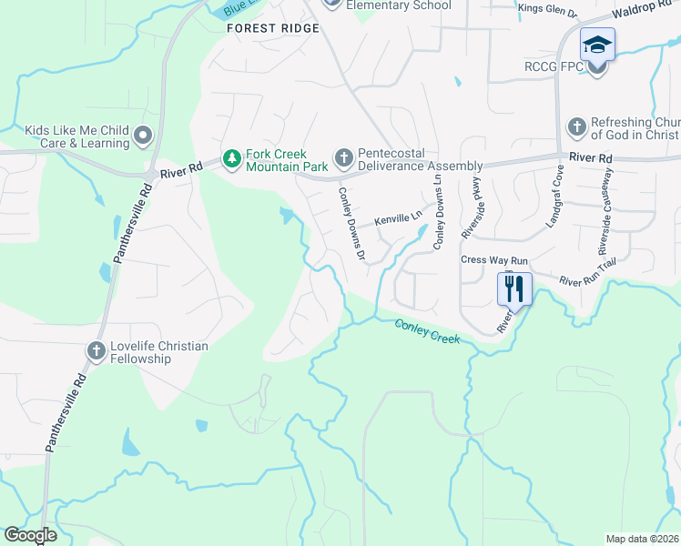 map of restaurants, bars, coffee shops, grocery stores, and more near 2999 Patty Hollow in Decatur