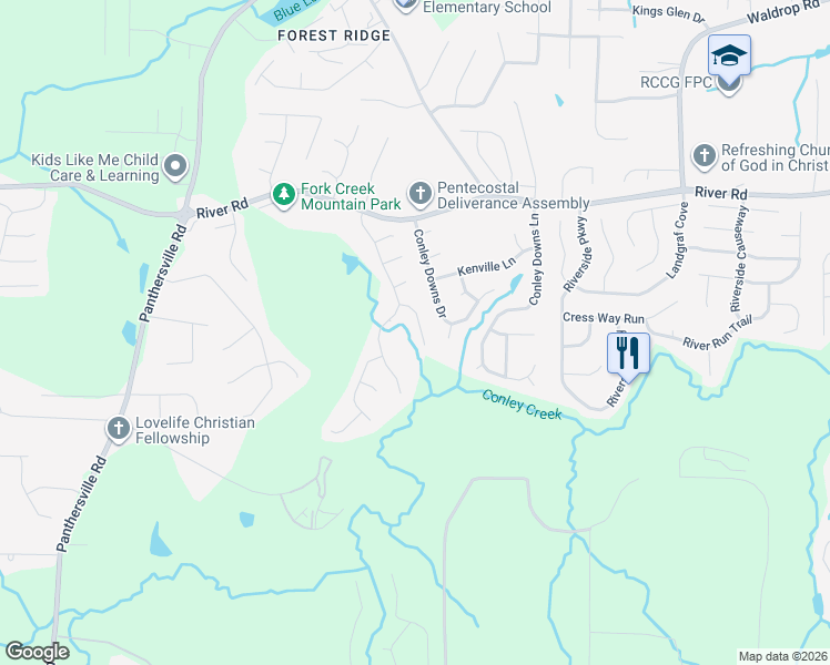 map of restaurants, bars, coffee shops, grocery stores, and more near 2999 Patty Hollow in Decatur
