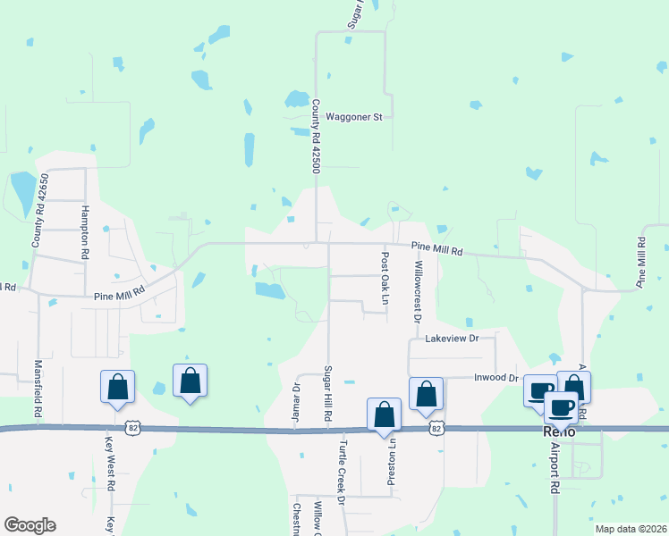 map of restaurants, bars, coffee shops, grocery stores, and more near 1100 Sugar Hill Road in Reno
