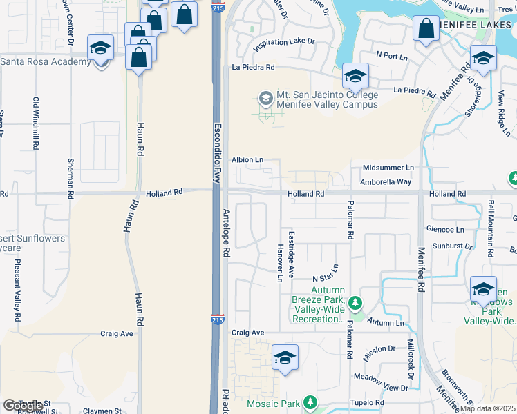 map of restaurants, bars, coffee shops, grocery stores, and more near 28189 Fruitwood Drive in Menifee