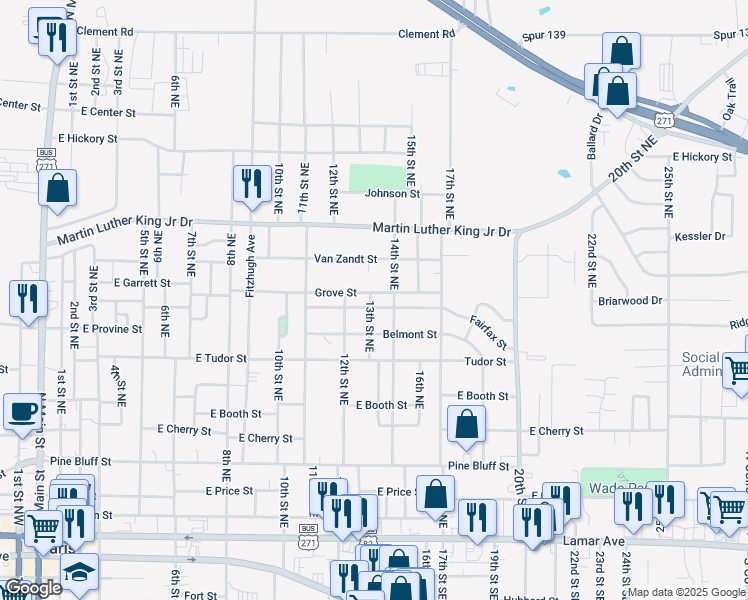 map of restaurants, bars, coffee shops, grocery stores, and more near 1221 Grove Street in Paris