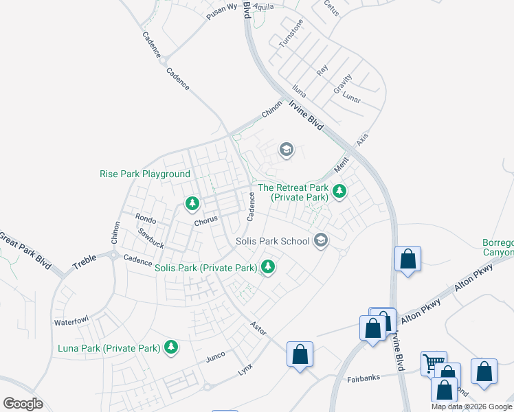 map of restaurants, bars, coffee shops, grocery stores, and more near 212 Keeper in Irvine