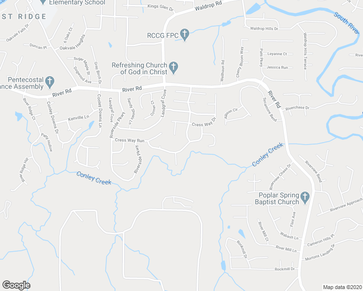 map of restaurants, bars, coffee shops, grocery stores, and more near 3789 Riverside Causeway in Decatur