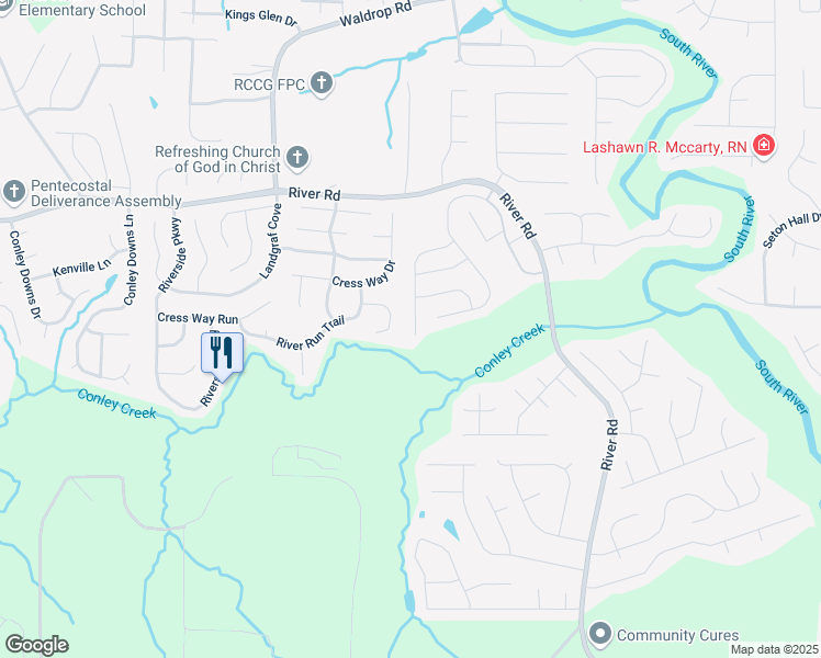 map of restaurants, bars, coffee shops, grocery stores, and more near 3198 Allison Circle in Decatur