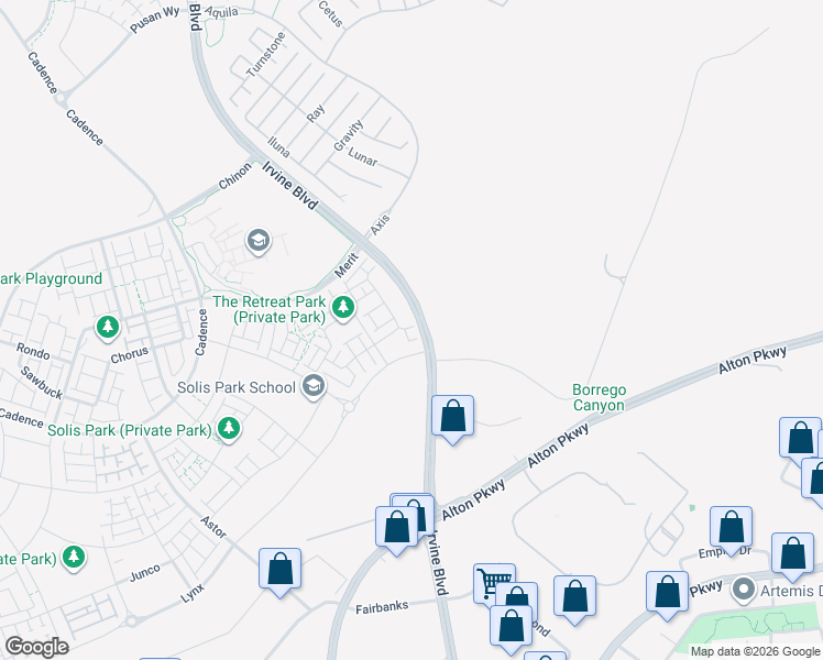 map of restaurants, bars, coffee shops, grocery stores, and more near 344 Tank in Irvine