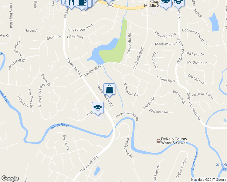 map of restaurants, bars, coffee shops, grocery stores, and more near 4028 William and Mary Court in Decatur
