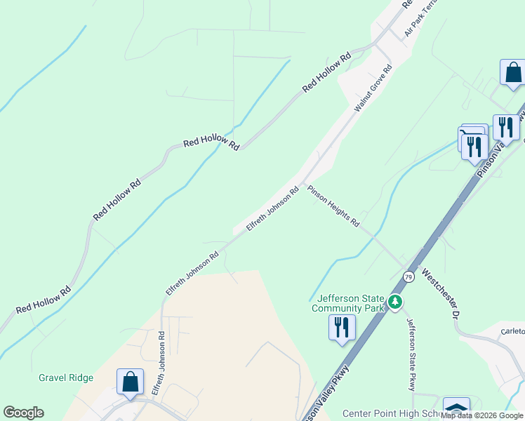 map of restaurants, bars, coffee shops, grocery stores, and more near 4740 Elfreth Johnson Road in Birmingham