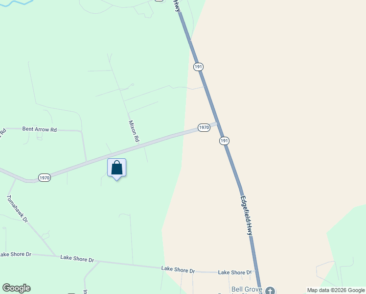 map of restaurants, bars, coffee shops, grocery stores, and more near 1-173 South Carolina 1970 in Aiken