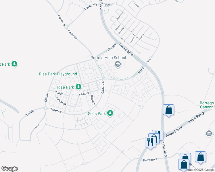 map of restaurants, bars, coffee shops, grocery stores, and more near 143 Culture in Irvine