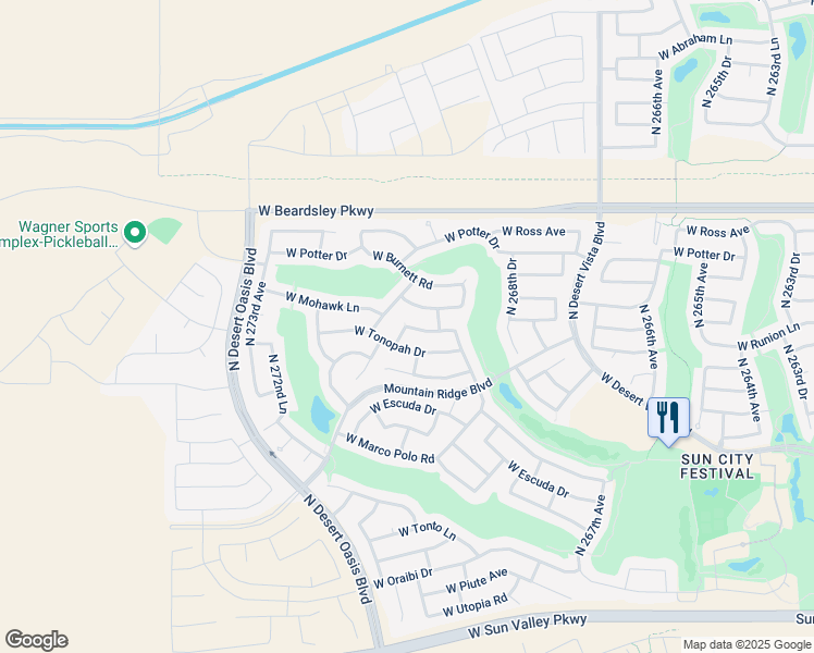 map of restaurants, bars, coffee shops, grocery stores, and more near 27652 West Runion Drive in Buckeye
