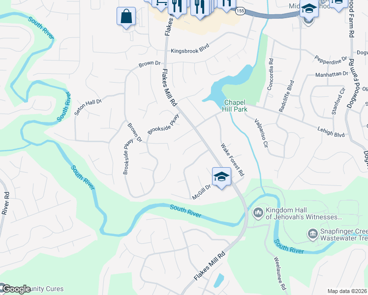 map of restaurants, bars, coffee shops, grocery stores, and more near 3918 Dalhouise Lane in Decatur