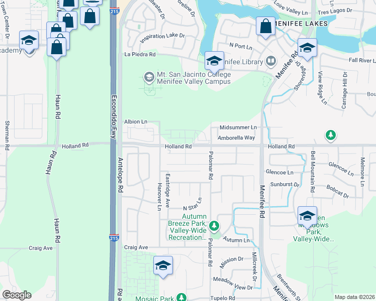 map of restaurants, bars, coffee shops, grocery stores, and more near 28368 Harvest Gold Court in Menifee