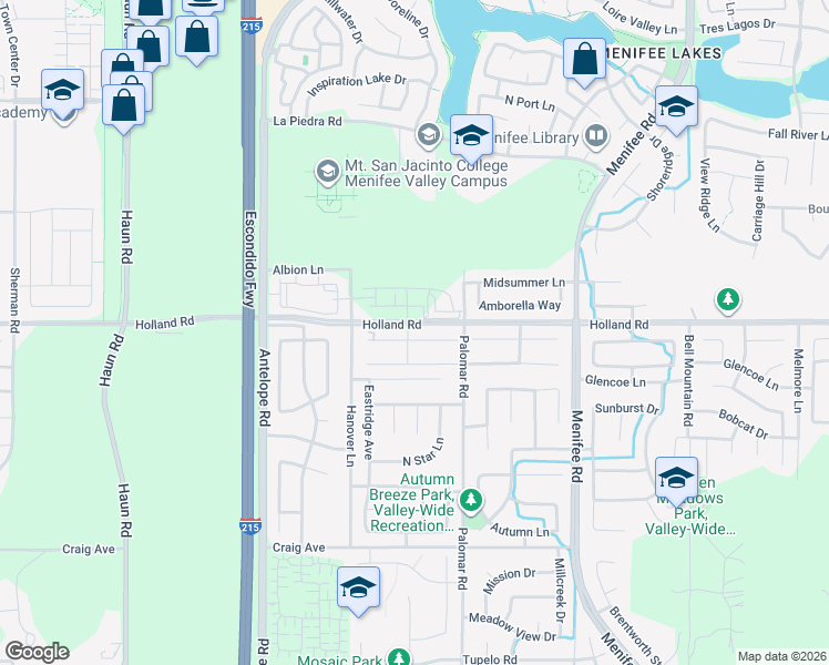 map of restaurants, bars, coffee shops, grocery stores, and more near 28368 Harvest Gold Court in Menifee