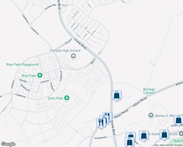 map of restaurants, bars, coffee shops, grocery stores, and more near 187 Biome in Irvine