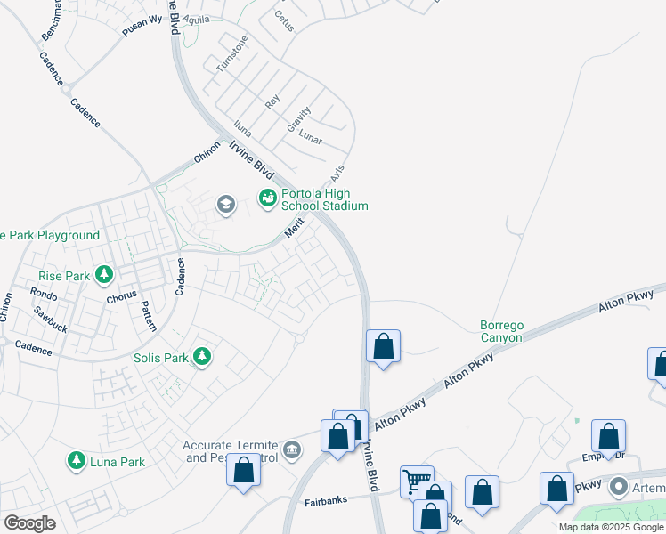 map of restaurants, bars, coffee shops, grocery stores, and more near 120 Sash in Irvine
