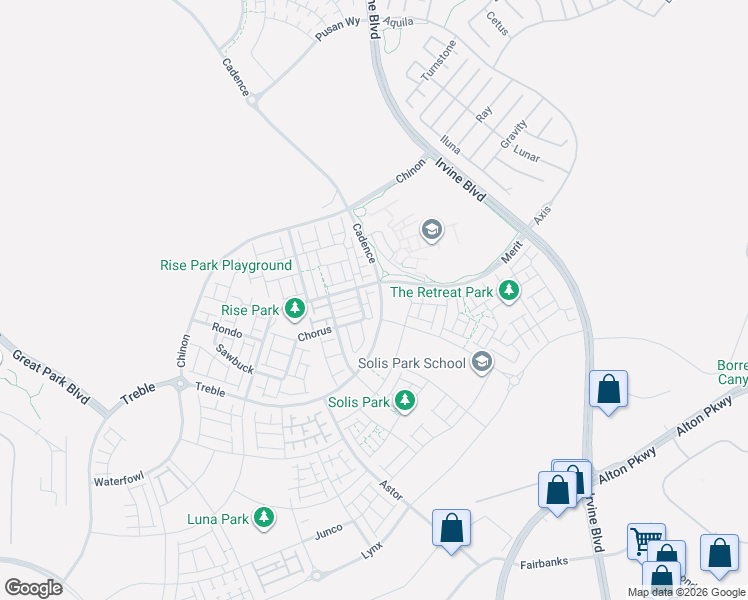 map of restaurants, bars, coffee shops, grocery stores, and more near 212 Keeper in Irvine