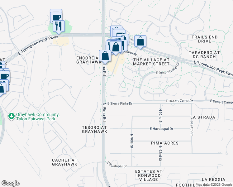 map of restaurants, bars, coffee shops, grocery stores, and more near 8851 East Mountain Spring Road in Scottsdale