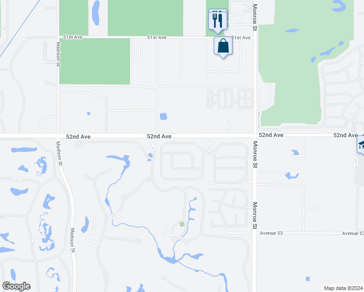 map of restaurants, bars, coffee shops, grocery stores, and more near 81643 Rancho Santana Drive in La Quinta