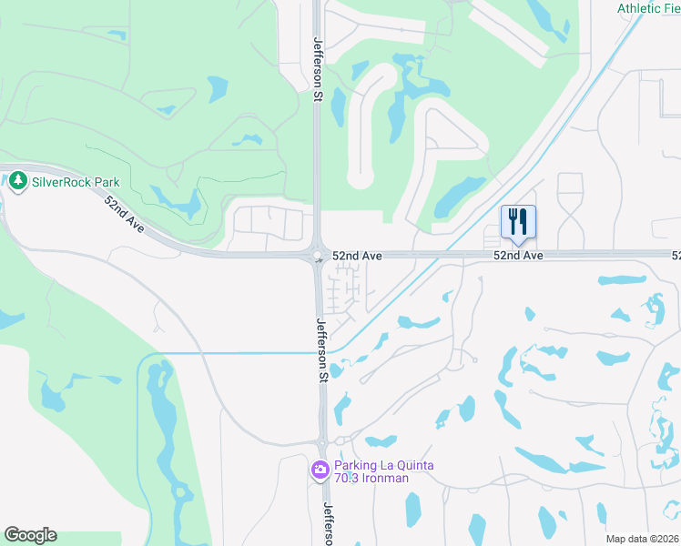 map of restaurants, bars, coffee shops, grocery stores, and more near 80043 Silver Sage Lane in La Quinta