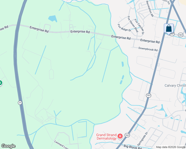 map of restaurants, bars, coffee shops, grocery stores, and more near 50 Enterprise Avenue in Myrtle Beach
