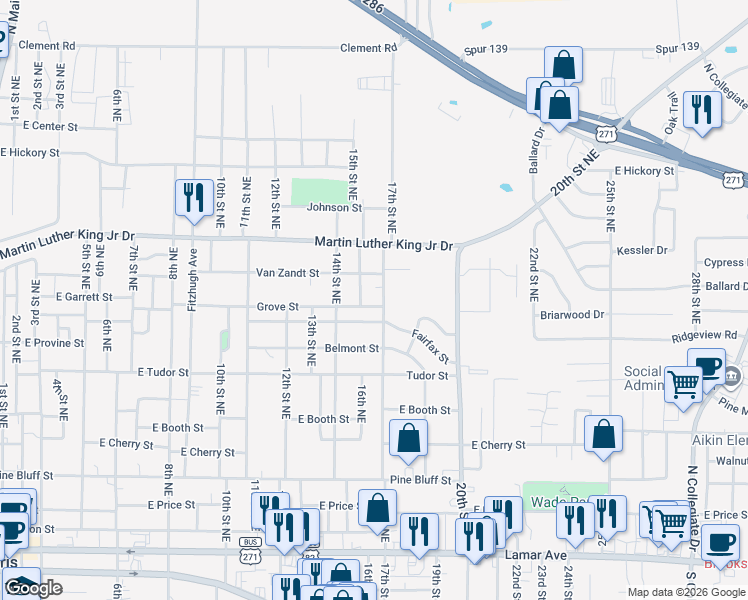 map of restaurants, bars, coffee shops, grocery stores, and more near 975 17th Street Northeast in Paris