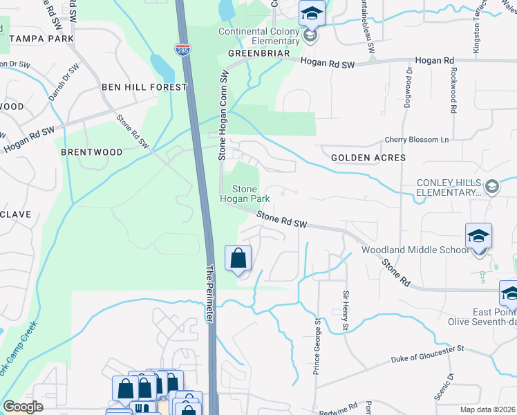 map of restaurants, bars, coffee shops, grocery stores, and more near 3171 Stonegate Court in Atlanta