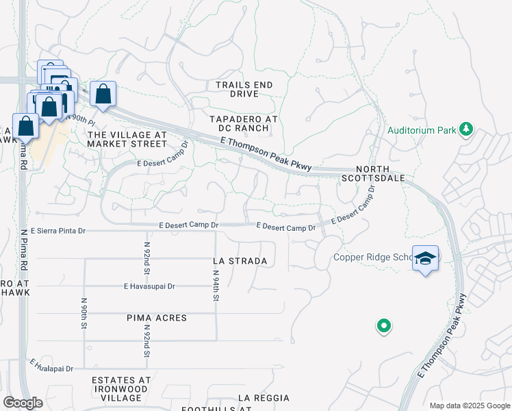 map of restaurants, bars, coffee shops, grocery stores, and more near 9528 East Mountain Spring Road in Scottsdale