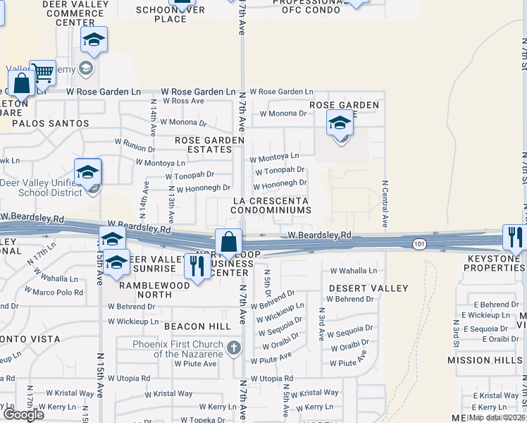 map of restaurants, bars, coffee shops, grocery stores, and more near in Wild Flower