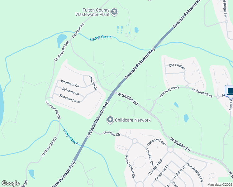 map of restaurants, bars, coffee shops, grocery stores, and more near 268 Allegrini Drive in Atlanta