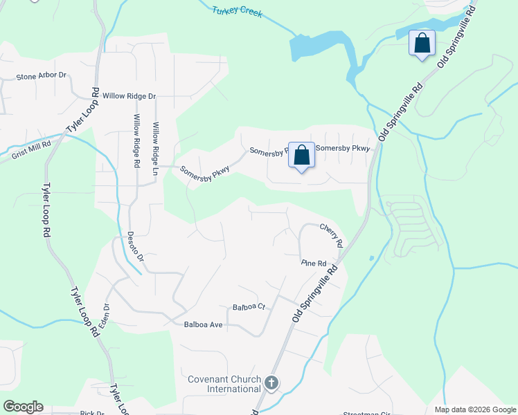 map of restaurants, bars, coffee shops, grocery stores, and more near 5410 White Oak Road in Pinson