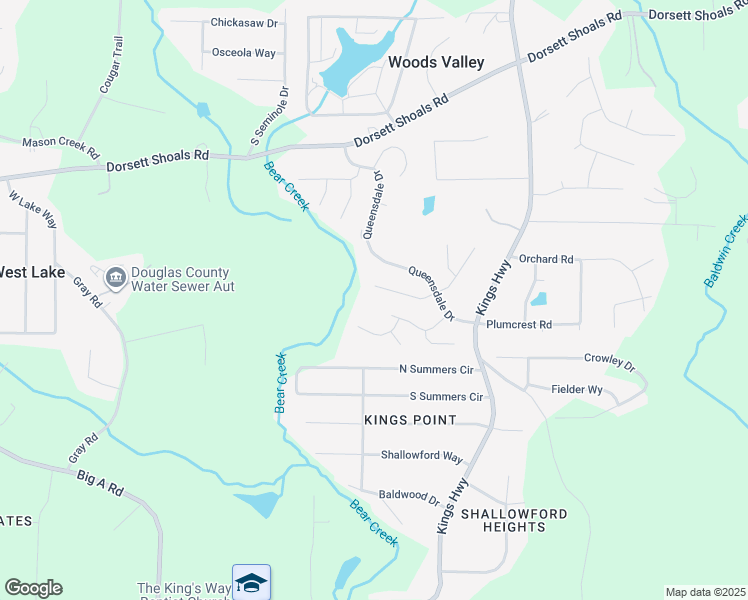 map of restaurants, bars, coffee shops, grocery stores, and more near 5110 Roxton Lane in Douglasville