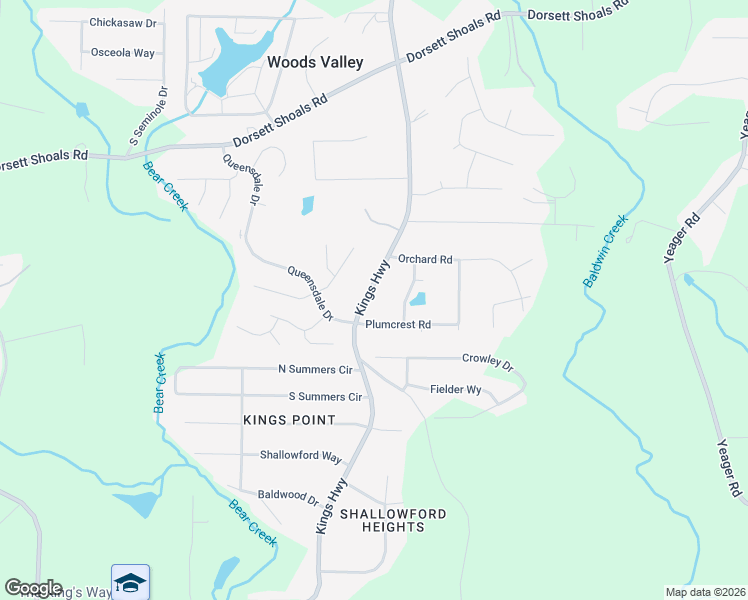 map of restaurants, bars, coffee shops, grocery stores, and more near 4965 Kings Highway in Douglasville