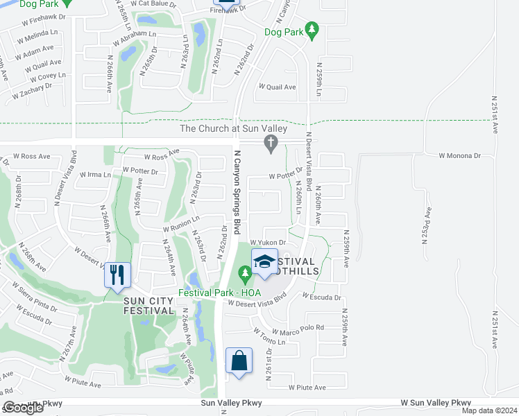 map of restaurants, bars, coffee shops, grocery stores, and more near 26172 West Runion Drive in Buckeye