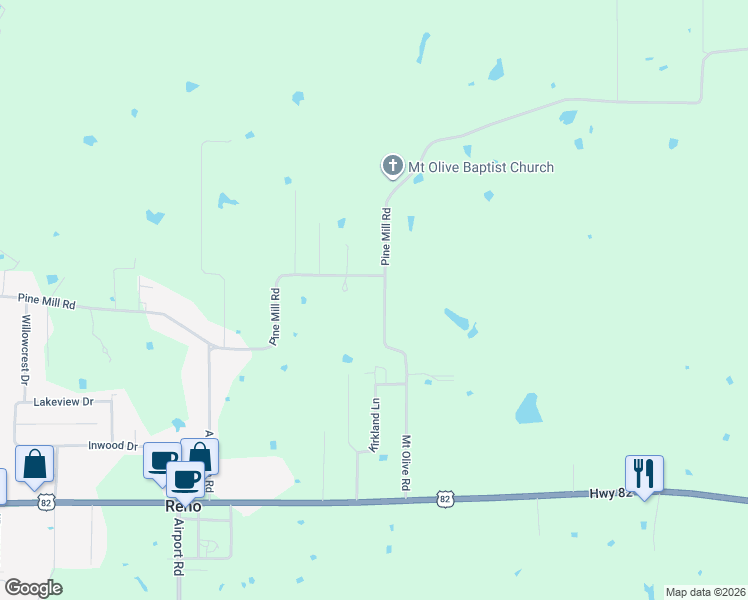 map of restaurants, bars, coffee shops, grocery stores, and more near 1325 Mount Olive Road in Reno